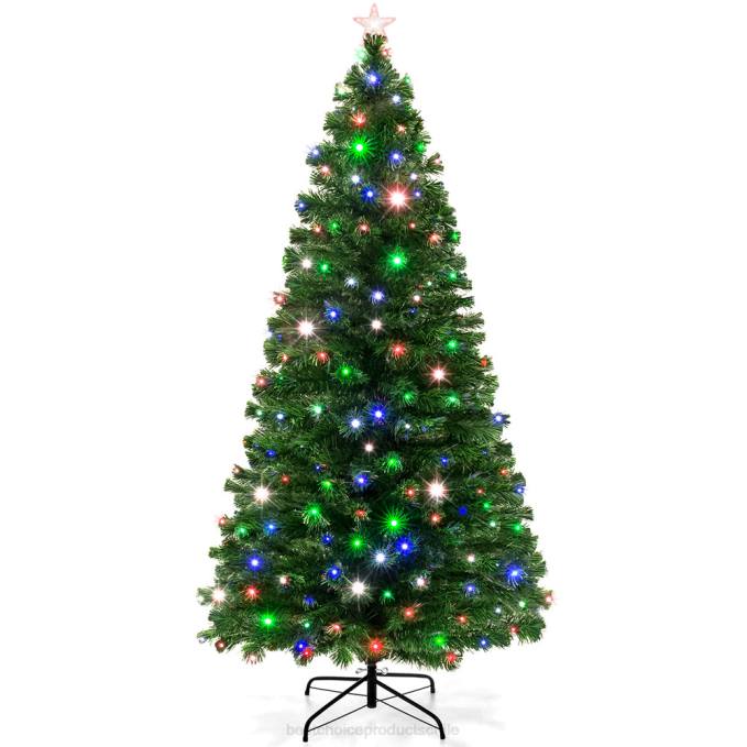 estacional Best Choice Products Árbol de Navidad de pino de fibra óptica preiluminado con luces multicolores y LED. belleza08BN100