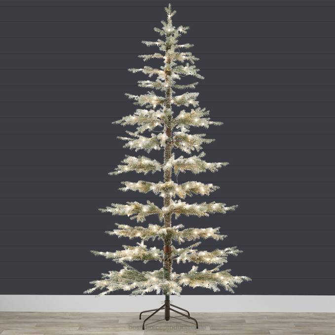 estacional Best Choice Products Árbol de Navidad flocado disperso preiluminado con LED 2 en 1, conexión inalámbrica belleza08BN90