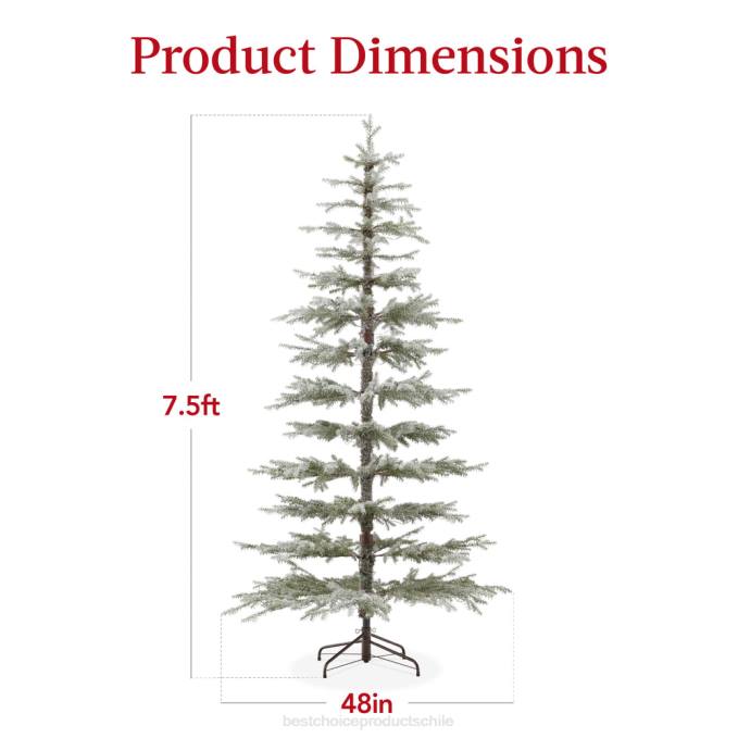 estacional Best Choice Products Árbol de Navidad flocado disperso preiluminado con LED 2 en 1, conexión inalámbrica belleza08BN92