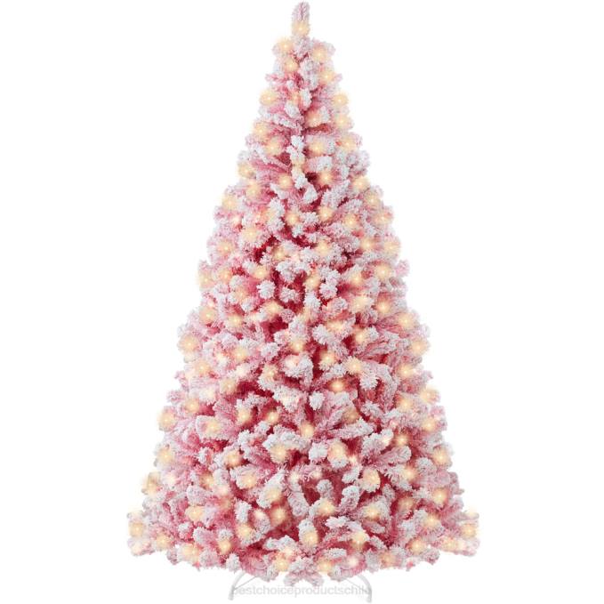 estacional Best Choice Products Árbol de Navidad rosa preiluminado con decoración navideña completa y base de metal. belleza08BN181