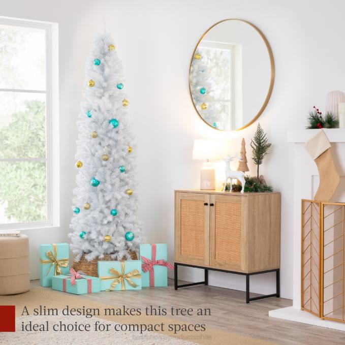 estacional Best Choice Products lápiz artificial blanco vacaciones árbol de navidad belleza08BN117