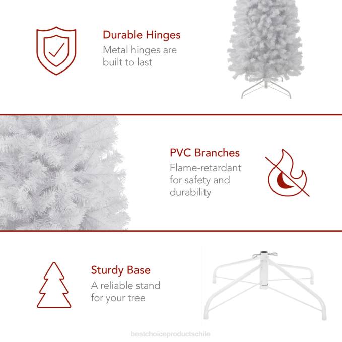 estacional Best Choice Products lápiz artificial blanco vacaciones árbol de navidad belleza08BN117