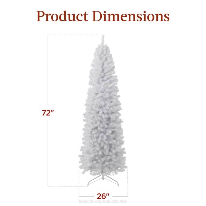 estacional Best Choice Products lápiz artificial blanco vacaciones árbol de navidad belleza08BN117