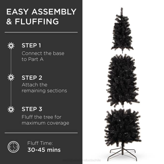 estacional Best Choice Products lápiz artificial negro vacaciones árbol de navidad belleza08BN188