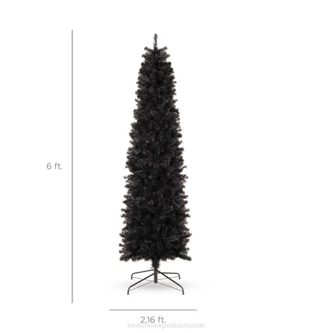 estacional Best Choice Products lápiz artificial negro vacaciones árbol de navidad belleza08BN188