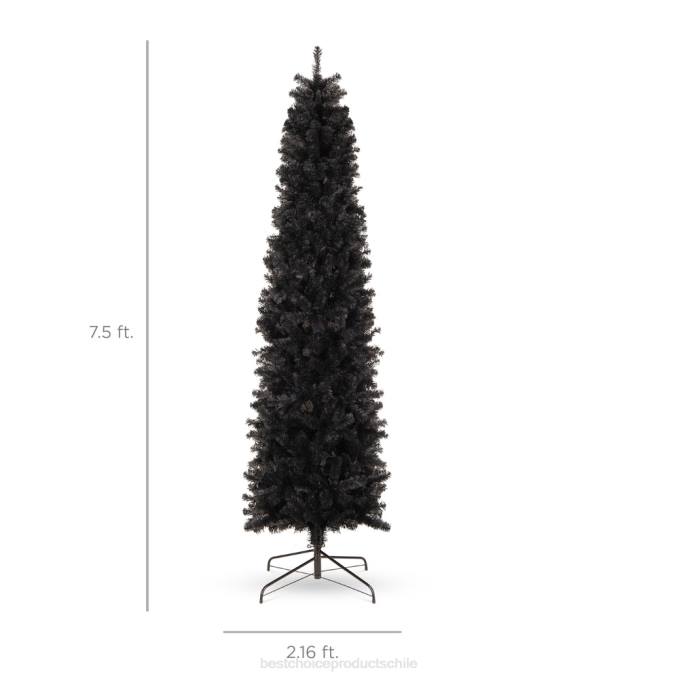 estacional Best Choice Products lápiz artificial negro vacaciones árbol de navidad belleza08BN189