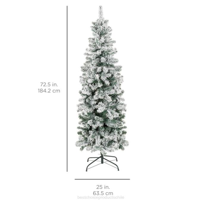 estacional Best Choice Products nieve flocado lápiz artificial árbol de navidad pararse08BN194