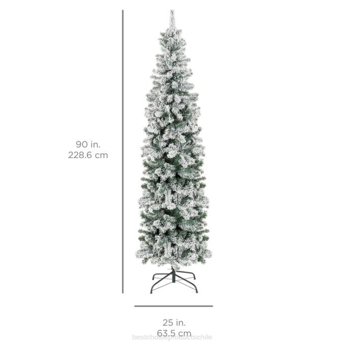 estacional Best Choice Products nieve flocado lápiz artificial árbol de navidad pararse08BN195