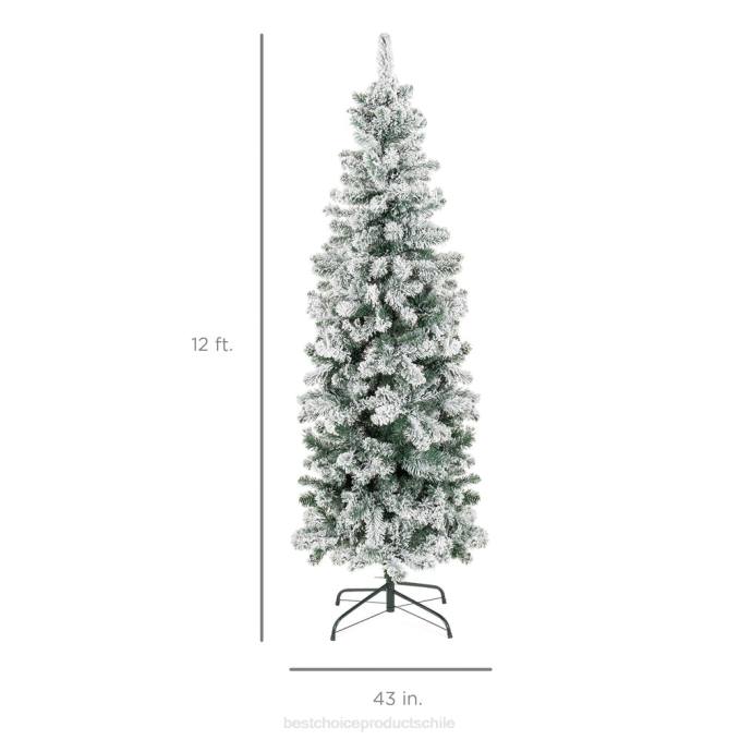 estacional Best Choice Products nieve flocado lápiz artificial árbol de navidad pararse08BN197