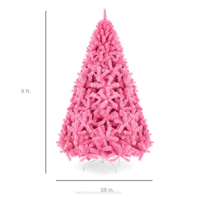 estacional Best Choice Products Árbol de Navidad de abeto artificial rosa con soporte plegable belleza08BN193