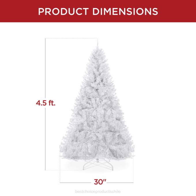 estacional Best Choice Products Árbol de Navidad de pino artificial blanco premium con puntas, base de metal plegable belleza08BN198