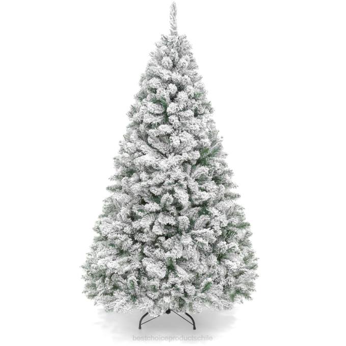 estacional Best Choice Products Árbol de Navidad de pino artificial flocado con nieve premium con base de metal plegable belleza08BN16