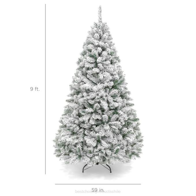 estacional Best Choice Products Árbol de Navidad de pino artificial flocado con nieve premium con base de metal plegable belleza08BN17