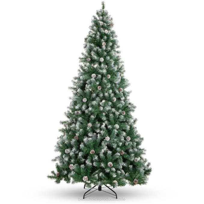 estacional Best Choice Products árbol de Navidad predecorado con piñas y puntas de ramas flocadas belleza08BN105