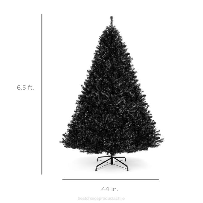 estacional Best Choice Products árbol de navidad artificial negro con fácil montaje, soporte de metal plegable belleza08BN114