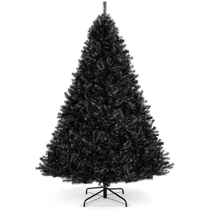 estacional Best Choice Products árbol de navidad artificial negro con fácil montaje, soporte de metal plegable belleza08BN115