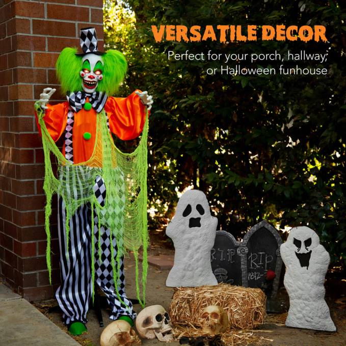 estacional Best Choice Products funhouse freddy el payaso asesino animatrónico activado por movimiento accesorio de halloween multi08BN225