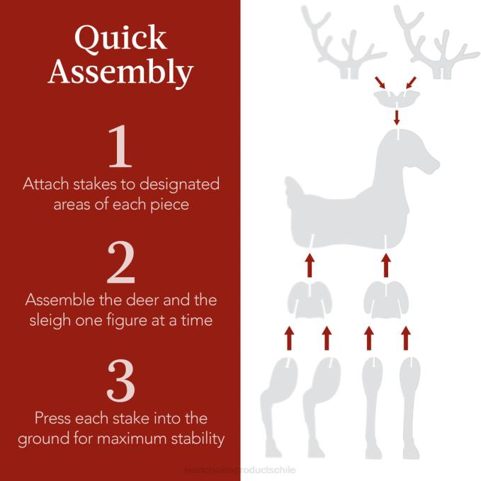 estacional Best Choice Products Conjunto de silueta de ciervo y trineo de 3 piezas para decoración de jardín navideño con estacas blanco08BN231