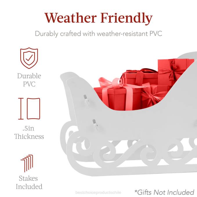 estacional Best Choice Products Conjunto de silueta de ciervo y trineo de 3 piezas para decoración de jardín navideño con estacas blanco08BN231