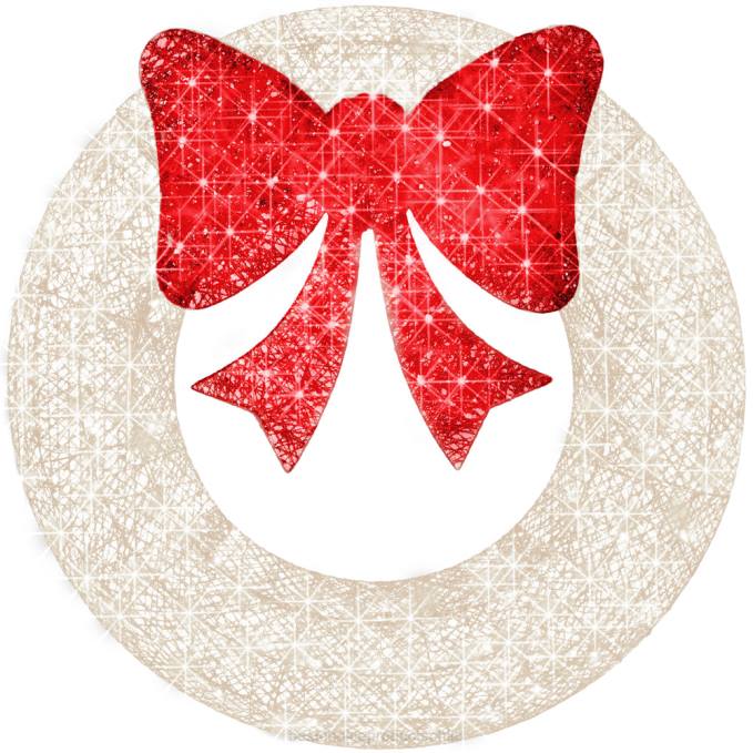 estacional Best Choice Products Corona navideña preiluminada para exteriores, decoración navideña de metal LED con lazo blanco rojo08BN212