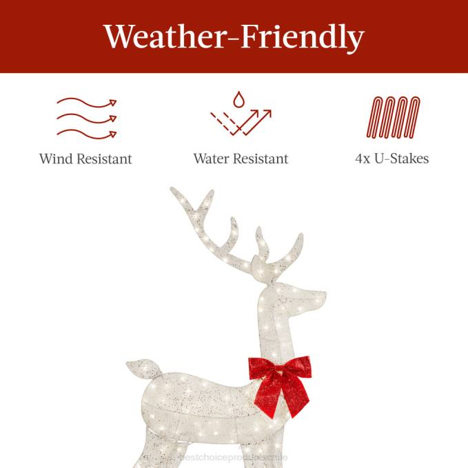 estacional Best Choice Products Decoración al aire libre iluminada en 2D con forma de dólar navideño con 105 luces LED blanco08BN144