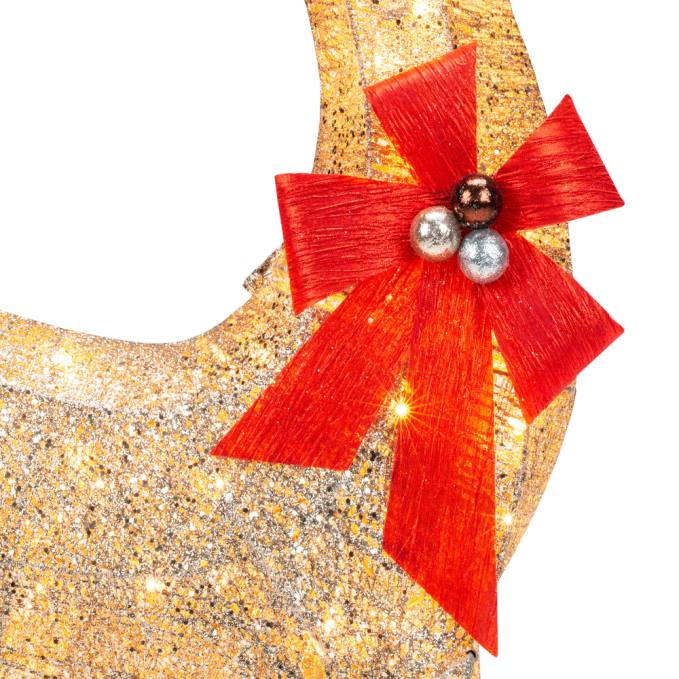 estacional Best Choice Products Decoración de jardín de renos navideños con brillo dorado preiluminado en 3D de 5 pies con 150 luces oro08BN65