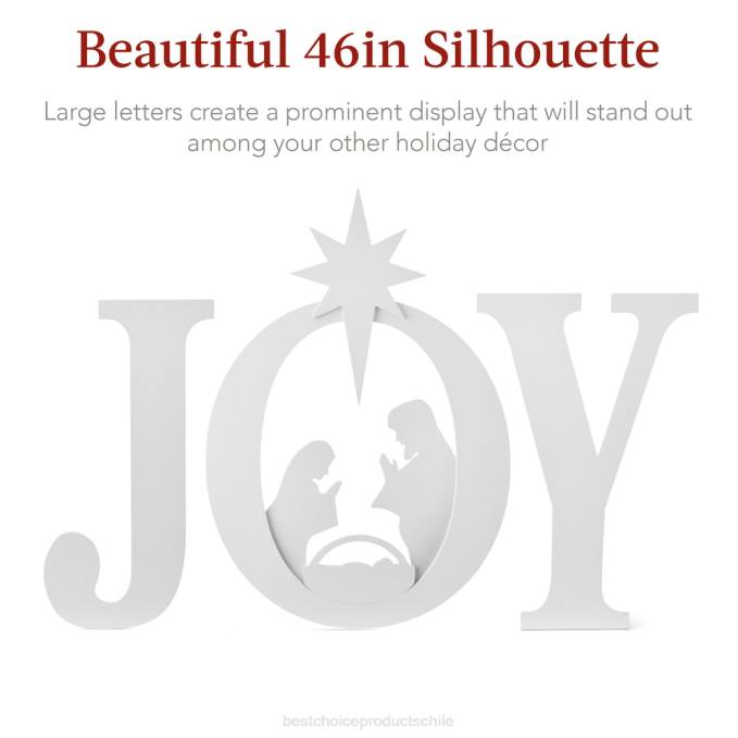 estacional Best Choice Products Decoración navideña de jardín de 3 piezas con estacas para el suelo blanco08BN62