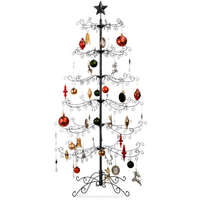 estacional Best Choice Products Expositor de adorno para árbol de Navidad de hierro forjado con fácil montaje negro08BN139