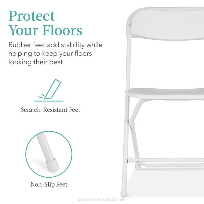 estacional Best Choice Products Juego de 10 sillas plegables apilables de plástico con patas antideslizantes. blanco08BN251