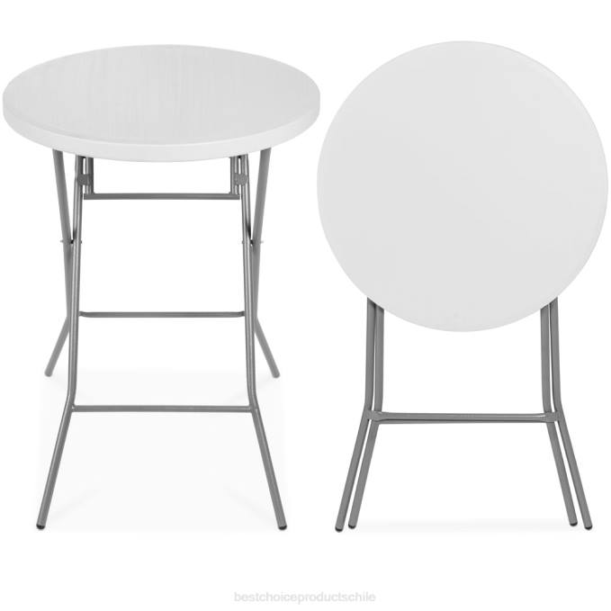 estacional Best Choice Products Mesa plegable con altura de barra, accesorio para interiores y exteriores con tablero grueso blanco08BN232