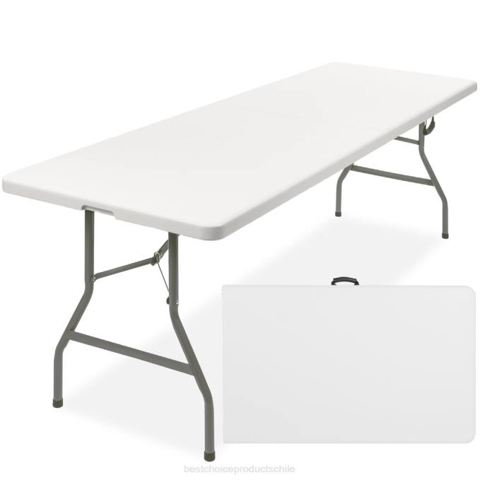 estacional Best Choice Products mesa de comedor plegable portátil de plástico con asa y cerradura blanco08BN262