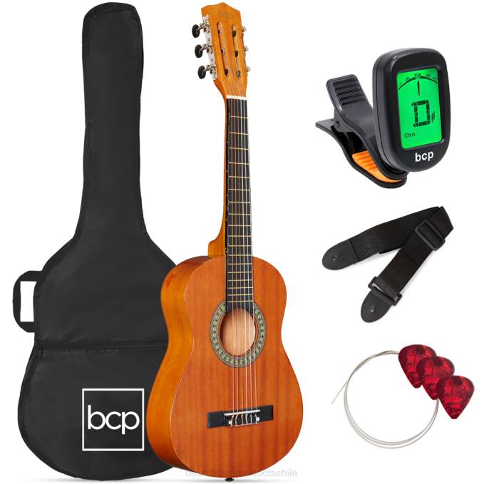 instrumentos musicales | Best Choice Products Kit básico para principiantes de guitarra acústica para niños con estuche de transporte. caoba natural08BN1045
