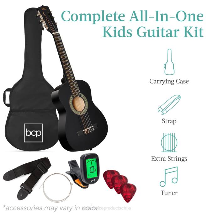 instrumentos musicales | Best Choice Products Kit básico para principiantes de guitarra acústica para niños con estuche de transporte. negro08BN1046