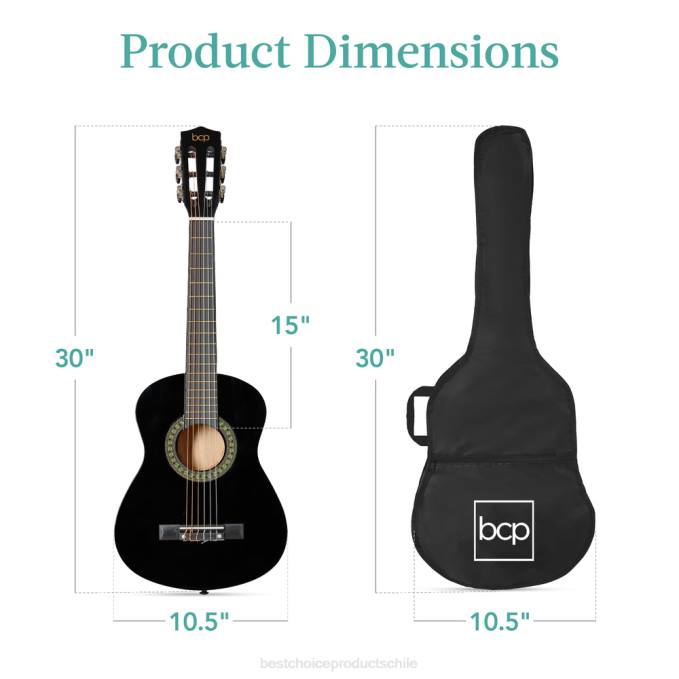instrumentos musicales | Best Choice Products Kit básico para principiantes de guitarra acústica para niños con estuche de transporte. negro08BN1046
