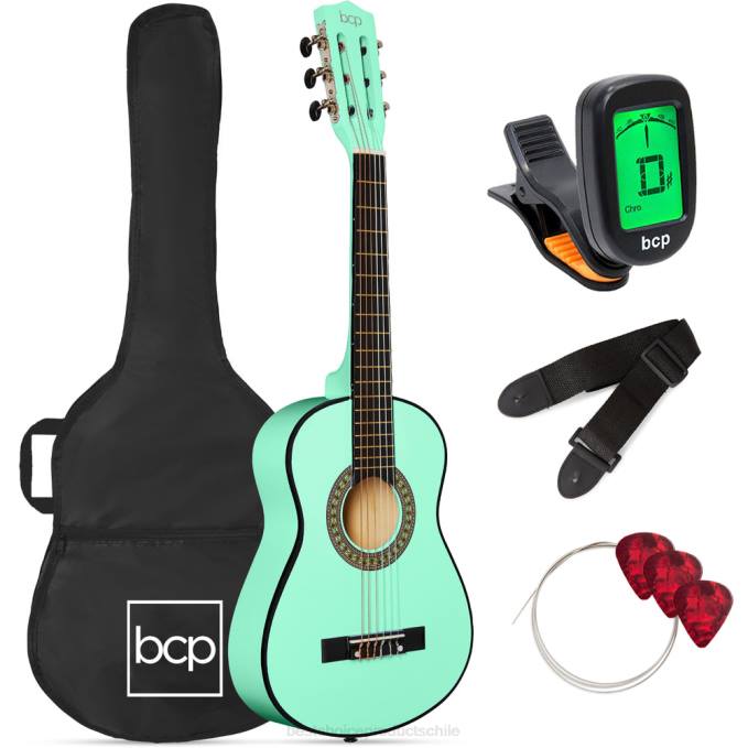 instrumentos musicales | Best Choice Products Kit básico para principiantes de guitarra acústica para niños con estuche de transporte. verde social08BN1040