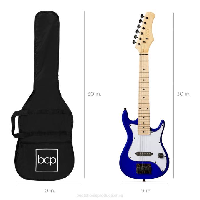 instrumentos musicales | Best Choice Products Kit de iniciación para principiantes de guitarra eléctrica para niños con amplificador de 5w azúl metálico08BN1089