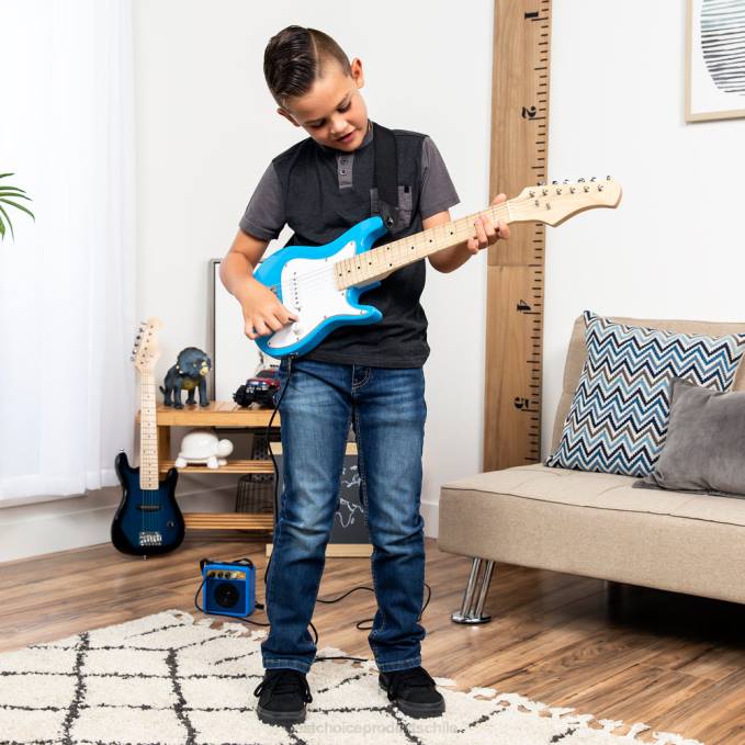 instrumentos musicales | Best Choice Products Kit de iniciación para principiantes de guitarra eléctrica para niños con amplificador de 5w azul claro08BN1082