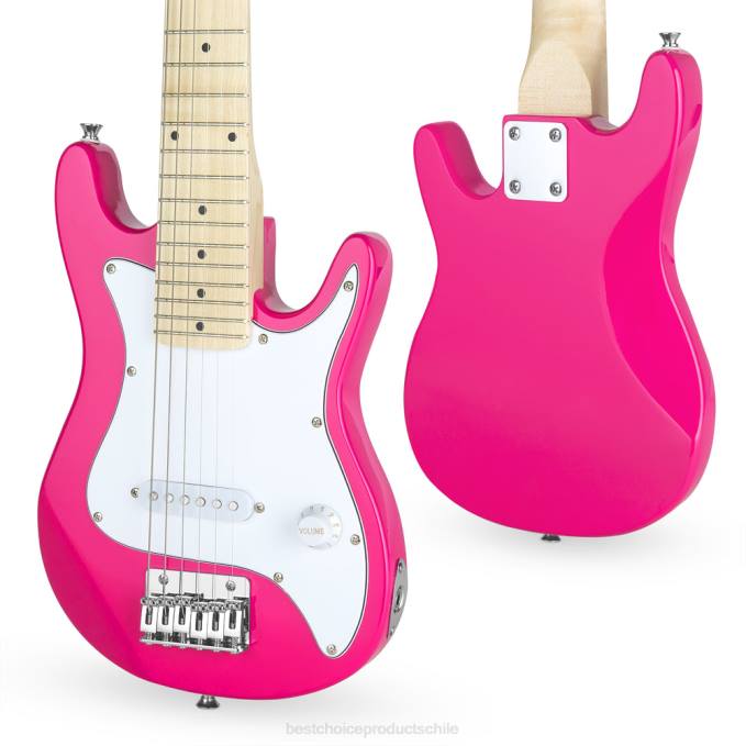 instrumentos musicales | Best Choice Products Kit de iniciación para principiantes de guitarra eléctrica para niños con amplificador de 5w blanco/rosa08BN1084