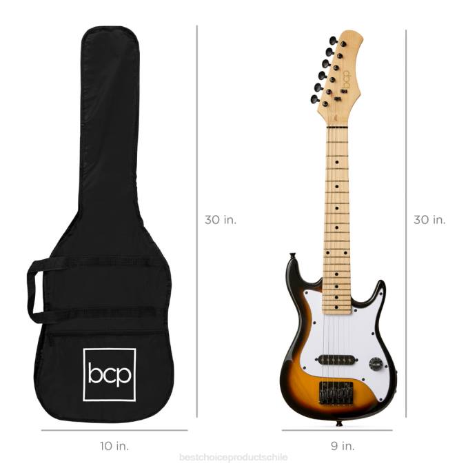 instrumentos musicales | Best Choice Products Kit de iniciación para principiantes de guitarra eléctrica para niños con amplificador de 5w resplandor solar08BN1085