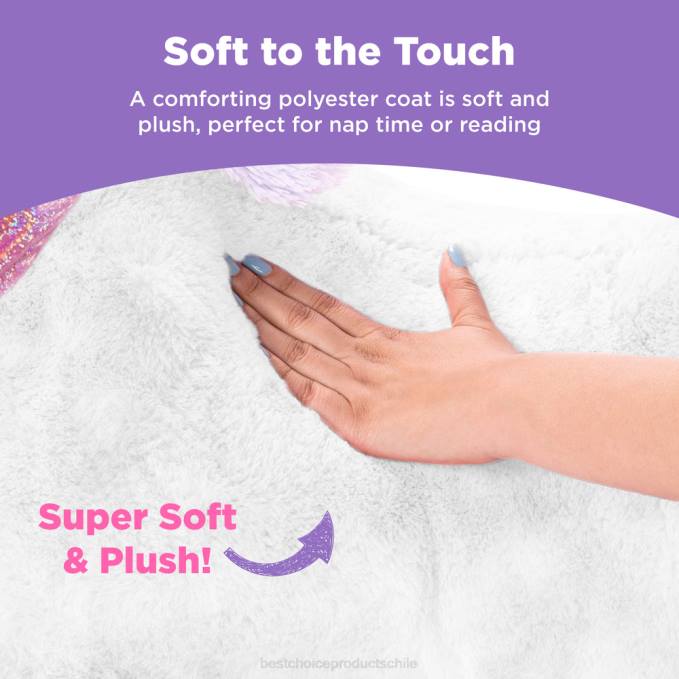 juguete y juego | Best Choice Products Peluche de unicornio arcoíris extragrande de tamaño natural para niños con pelo suave blanco08BN289