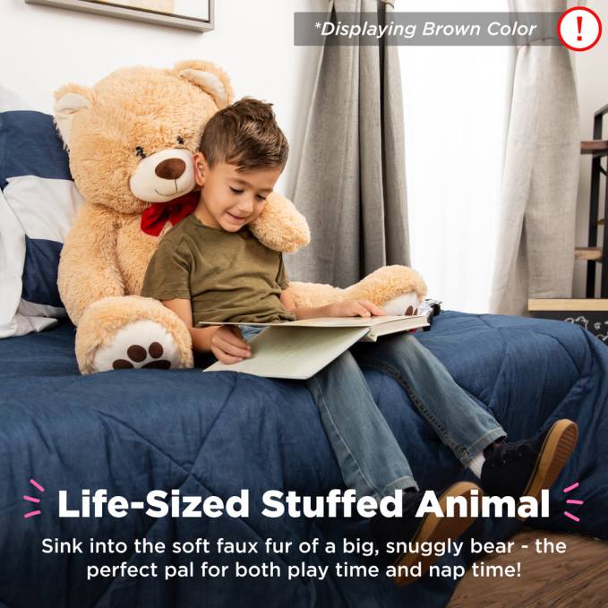 juguete y juego | Best Choice Products osito de peluche gigante con pajarita y huellas de patas pastel08BN482