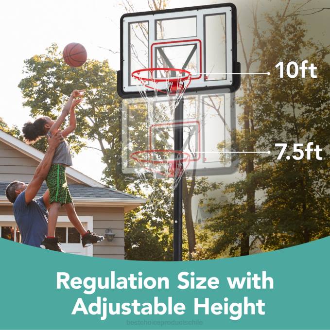 juguete y juego | Best Choice Products Aro de baloncesto ajustable de tamaño reglamentario con base rellenable, 2 ruedas multicolor08BN321