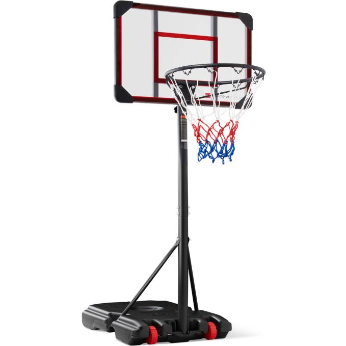 juguete y juego | Best Choice Products Aro de baloncesto de altura ajustable para niños, sistema de tablero portátil con ruedas tablero claro08BN320