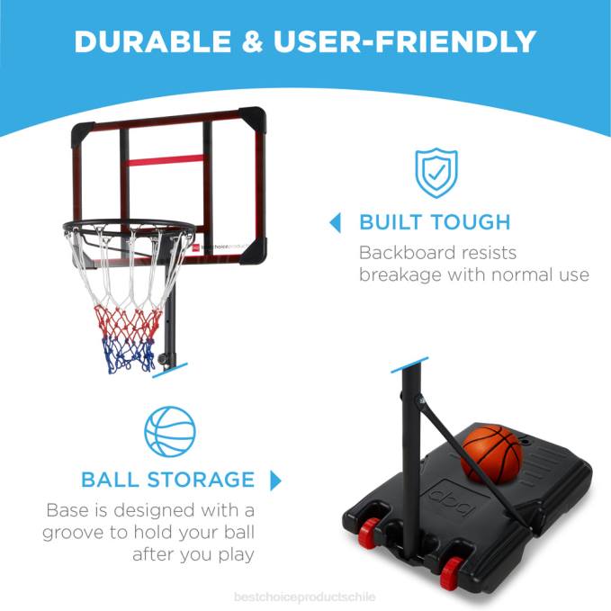 juguete y juego | Best Choice Products Aro de baloncesto de altura ajustable para niños, sistema de tablero portátil con ruedas tablero claro08BN320