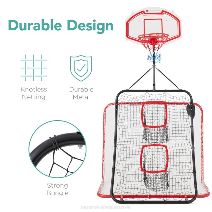 juguete y juego | Best Choice Products Centro deportivo al aire libre de doble cara 5 en 1 con estructura de metal multicolor08BN1028