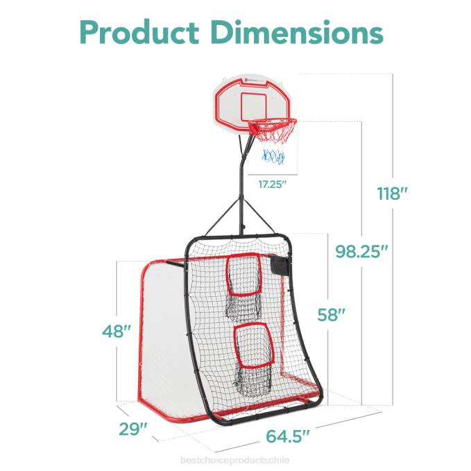 juguete y juego | Best Choice Products Centro deportivo al aire libre de doble cara 5 en 1 con estructura de metal multicolor08BN1028