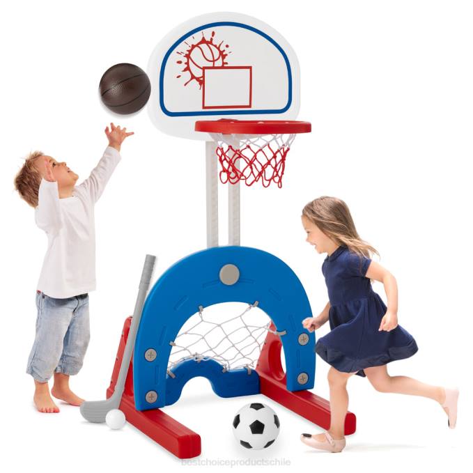 juguete y juego | Best Choice Products Juego de centro de actividades deportivas con aro de baloncesto para niños pequeños 3 en 1 blanco con golf08BN480