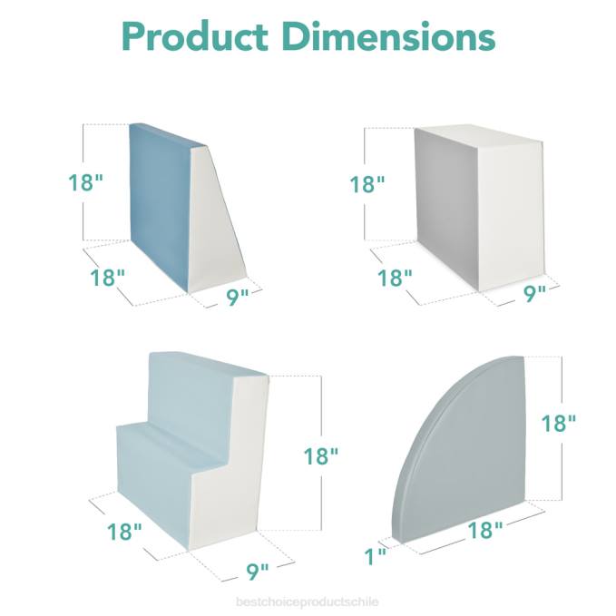 juguete y juego | Best Choice Products Juego de estructura de formas de espuma suave para niños de 4 piezas para escalar y gatear azul08BN570