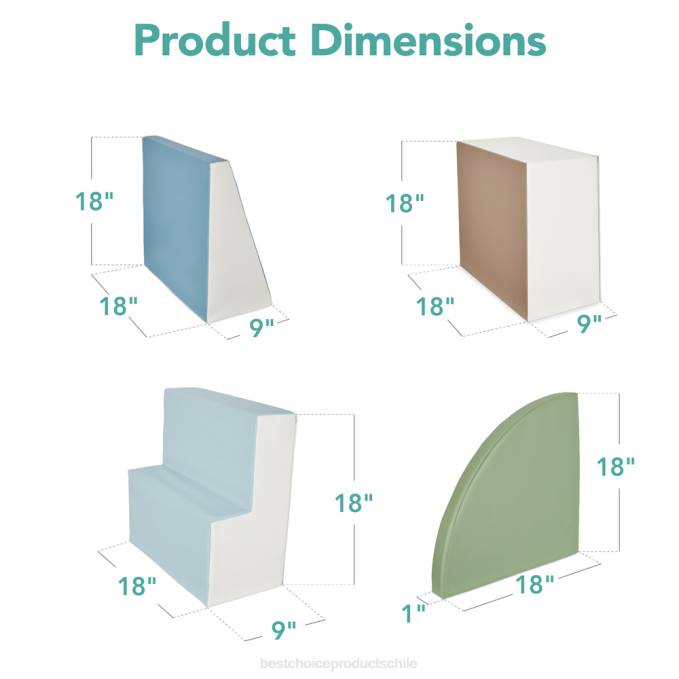 juguete y juego | Best Choice Products Juego de estructura de formas de espuma suave para niños de 4 piezas para escalar y gatear tono tierra08BN572