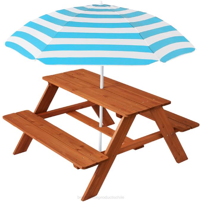 juguete y juego | Best Choice Products Mesa de picnic de madera para niños al aire libre con sombrilla ajustable y asientos incorporados agua08BN1013